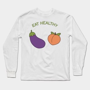 Eggplant and Peach Long Sleeve T-Shirt